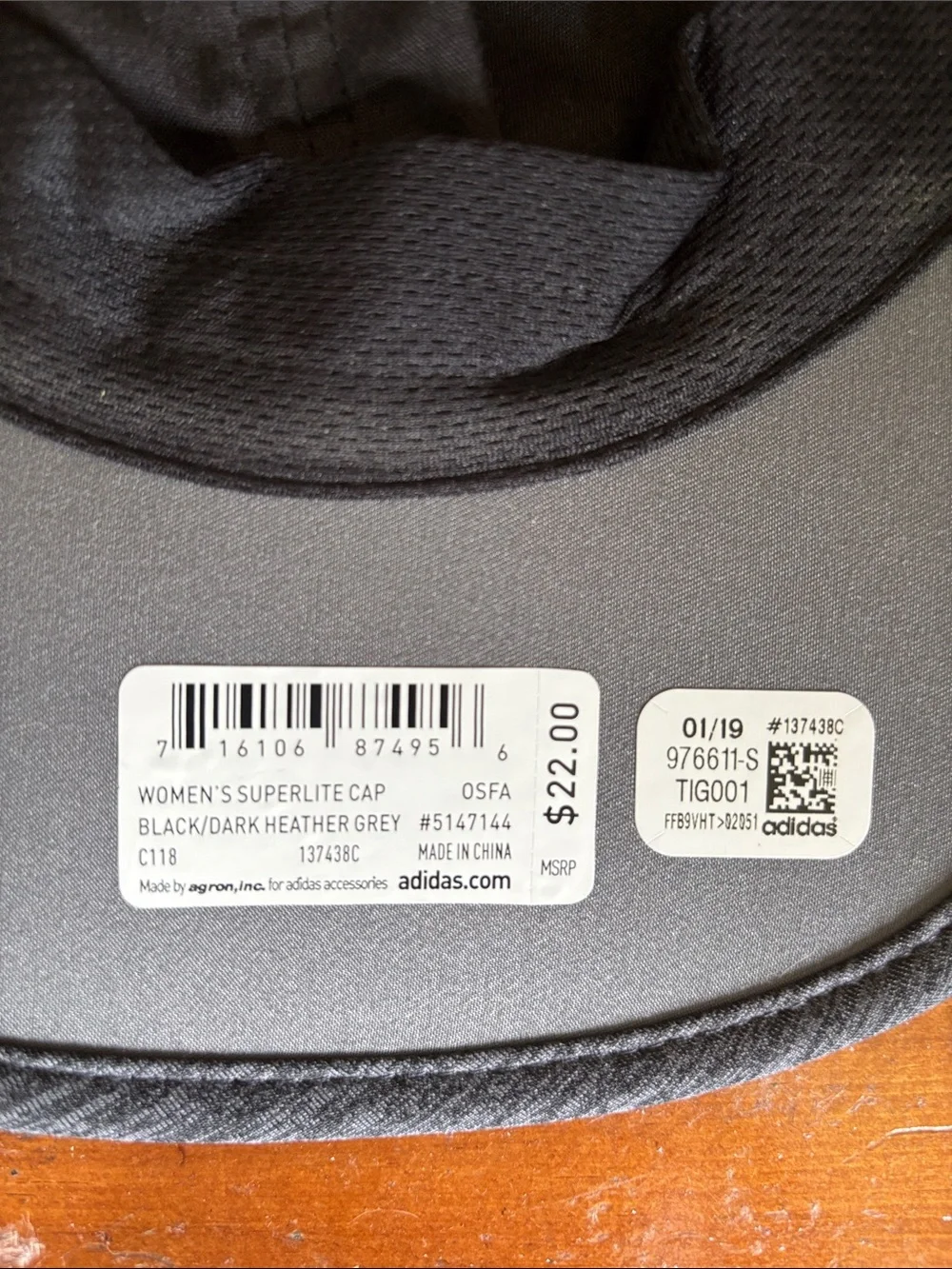adidas Black Hat with Pink Logo